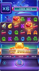 Lucky Piggy · Pemeriksaan panel saldo, pengaturan taruhan, dan tombol kontrol putaran.
