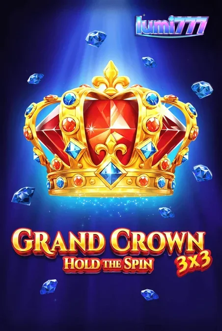 Tampilan visual slot 3x3 Grand Crown dengan nuansa emas dan mahkota kerajaan