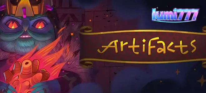 Tampilan visual mesin slot Artifacts dengan tema petualangan kuno